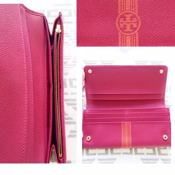 Tory Burch Handbags - Tory Burch Roslyn Pink and Orange Wallet